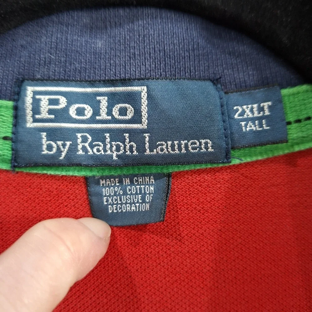 Polo Ralph Lauren Canoe Kayak Club Vintage Red Polo Shirt Mens 2XLT Tall